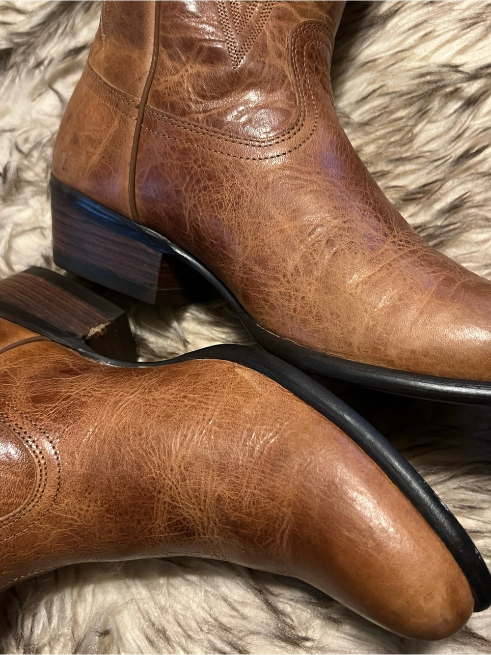 Ariat Women's Tan Brown Over-the-Knee Leather Boots with Side Zip Sz 8 B - Picture 4 of 16